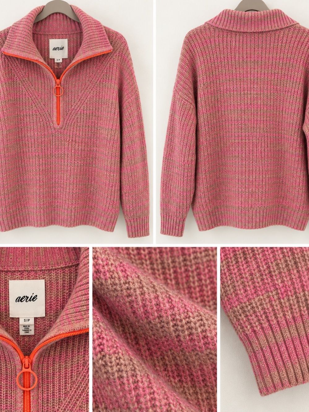 aerie Half-Zip Knit Sweater